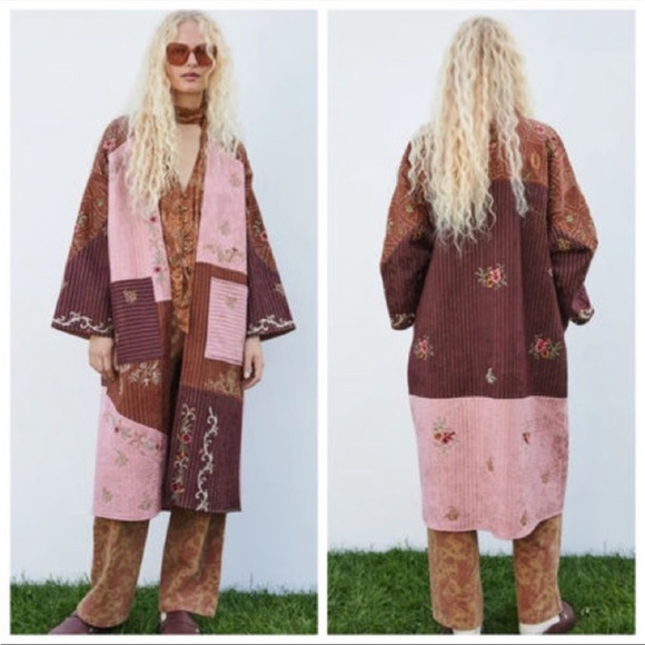 NWT Zara Embroidered Patchwork Kimono Limited Edition - Picture 2 of 11